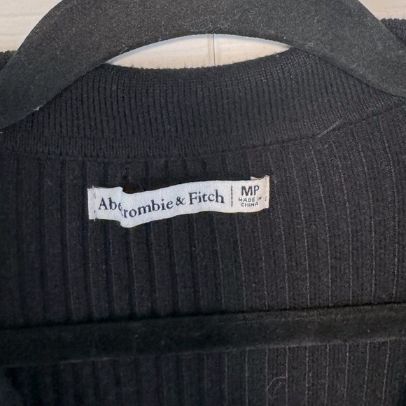 Abercrombie & Fitch Mini Dress Polo Knit Black Bodycon Womens Size Medium Petite - Picture 2 of 5
